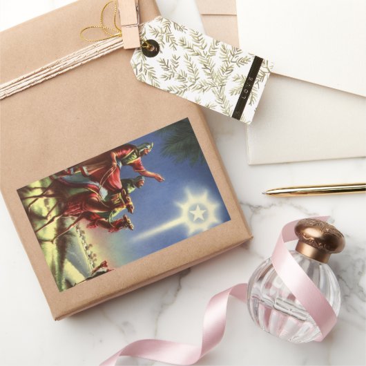  religie, Mannen met ster van Bethlehem Rechthoekige Sticker (Geschenken)