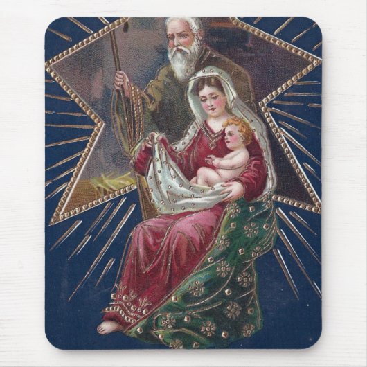 religie Mary en Baby Jezus Kerstmis Muismat (Voorkant)