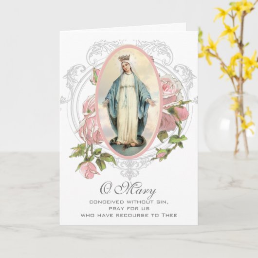 Religie | MOEDERDAG | Maagdenmaagd Maria zonder be Kaart (Gele Bloem)