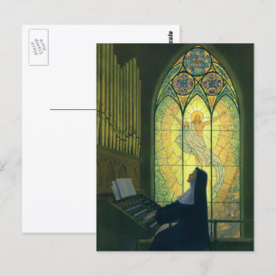  religie, non die een orgaan in de kerk speelt briefkaart