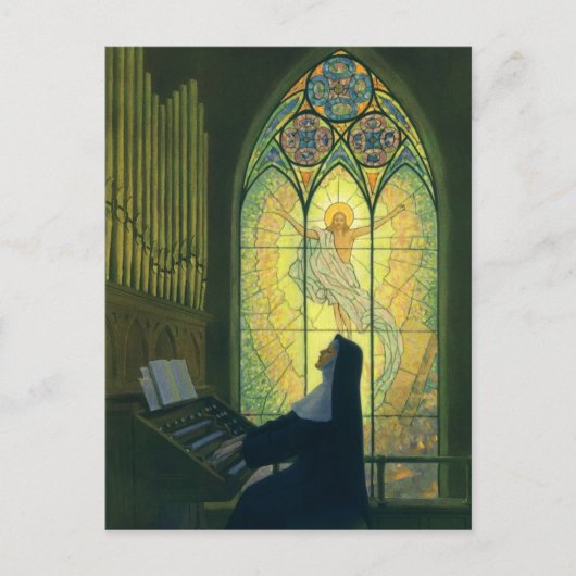  religie, non die een orgaan in de kerk speelt briefkaart (Voorkant)