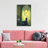  religie, non die een orgaan in de kerk speelt canvas afdruk (Insitu (Woonkamer))