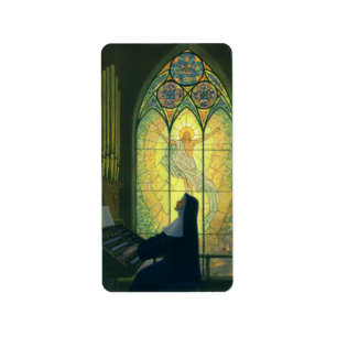 religie, non die een orgaan in de kerk speelt etiket