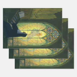 religie, non die een orgaan in de kerk speelt inpakpapier vel