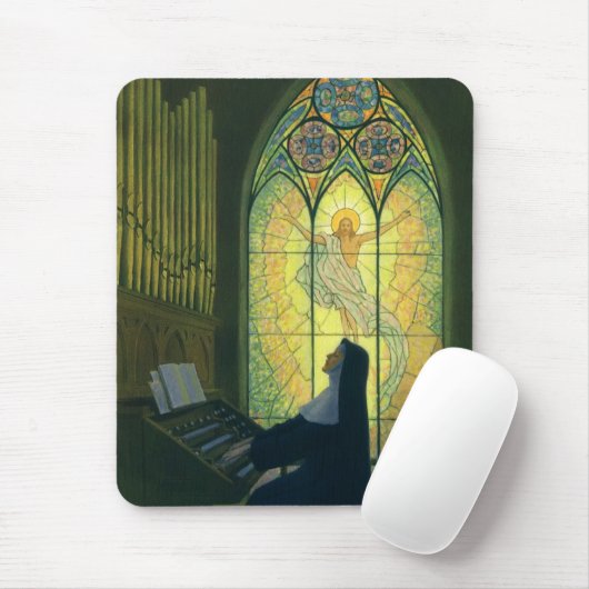  religie, non die een orgaan in de kerk speelt muismat (Met muis)