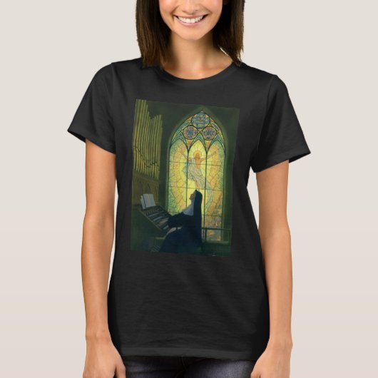  religie, non die een orgaan in de kerk speelt t-shirt (Voorkant)