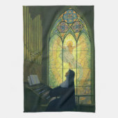  religie, non die een orgaan in de kerk speelt theedoek (Verticaal)