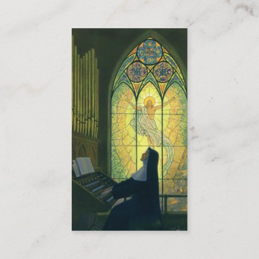  religie, non die een orgaan in de kerk speelt visitekaartje (Achterkant)