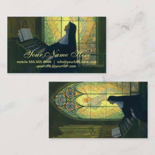  religie, non die een orgaan in de kerk speelt visitekaartje (Voorkant / Achterkant)