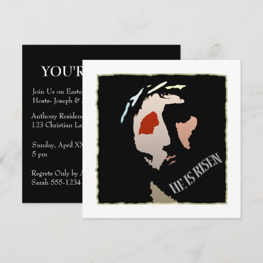 Religie paasmager Jezus Bijbel Verse Quote Risen Kaart (Voorkant / Achterkant)