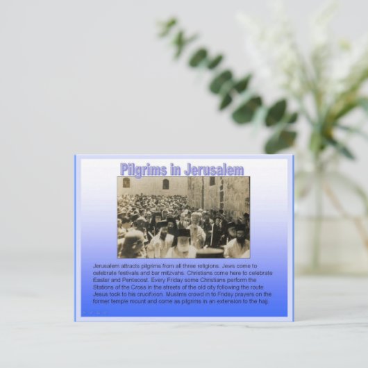 Religie, pelgrims in Jeruzalem Briefkaart (Staand voorkant)