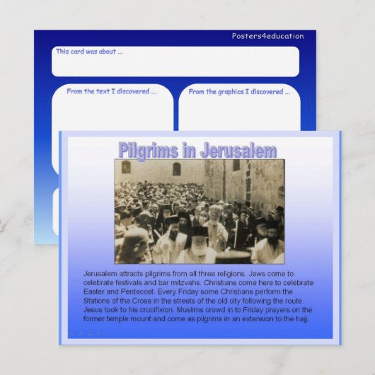 Religie, pelgrims in Jeruzalem Briefkaart (Voorkant / Achterkant)