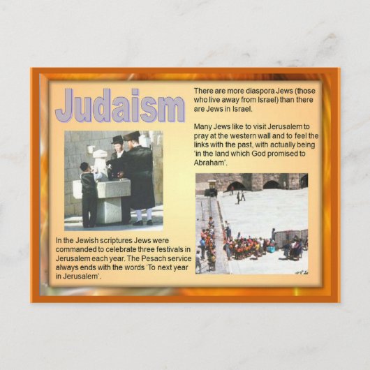 Religie, Pilgrimage Judaism Briefkaart (Voorkant)