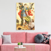 religie, Saint Michael Defeats Lucifer Canvas Afdruk (Insitu (Woonkamer))