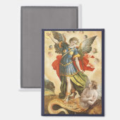  religie, Saint Michael Defeats Lucifer Magneet (Voorkant / Achterkant)