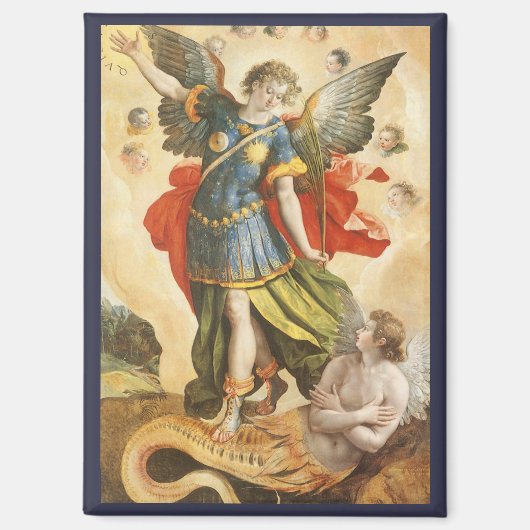  religie, Saint Michael Defeats Lucifer Magneet (Voorkant)