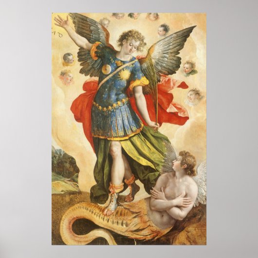 religie, Saint Michael Defeats Lucifer Poster (Voorkant)