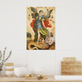  religie, Saint Michael Defeats Lucifer Poster (Keuken)