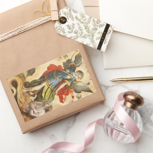  religie, Saint Michael Defeats Lucifer Rechthoekige Sticker (Geschenken)