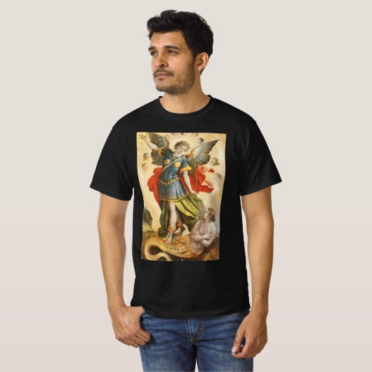  religie, Saint Michael Defeats Lucifer T-shirt (Voorkant volledig)