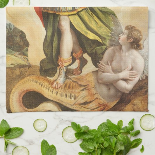 religie, Saint Michael Defeats Lucifer Theedoek (Gevouwen)