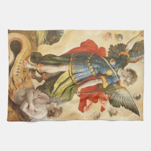 religie, Saint Michael Defeats Lucifer Theedoek (Horizontaal)