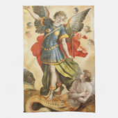 religie, Saint Michael Defeats Lucifer Theedoek (Verticaal)