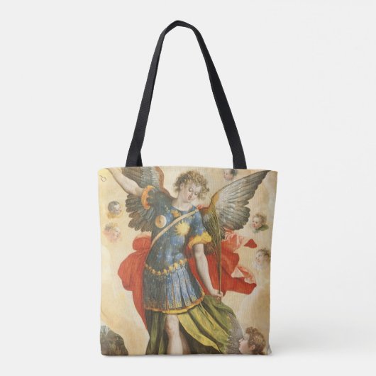  religie, Saint Michael Defeats Lucifer Tote Bag (Achterkant)