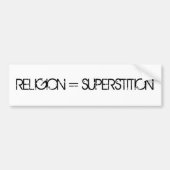 RELIGIE = SUPERSTIEK BUMPERSTICKER (Voorkant)