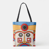 Religie Tiki Masker Tote Bag (Achterkant)