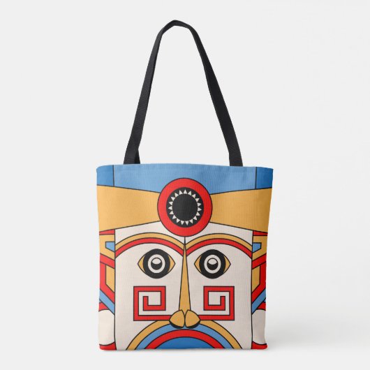 Religie Tiki Masker Tote Bag (Achterkant)