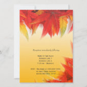 Religie trouwuitnodiging, herfst rode bladeren kaart (Achterkant)