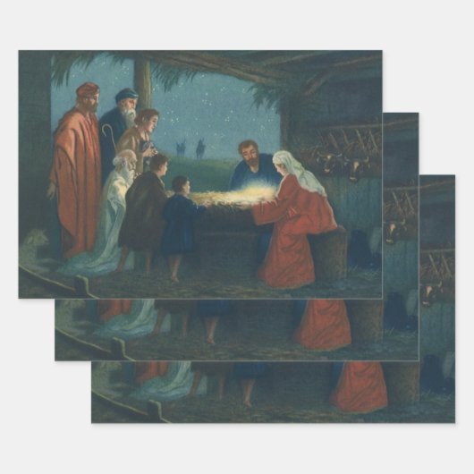  religie, verergering van de herders inpakpapier vel (Set)