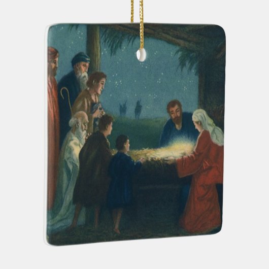  religie, verergering van de herders keramisch ornament (Rechts)