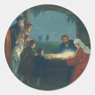 religie, verergering van de herders ronde sticker