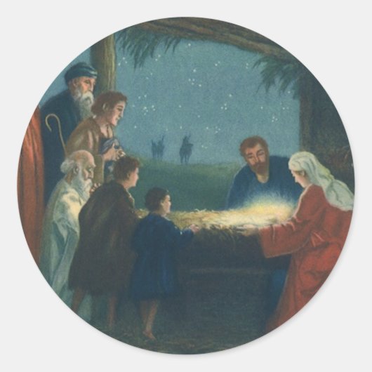  religie, verergering van de herders ronde sticker (Voorkant)