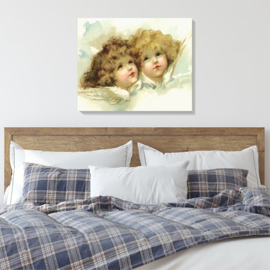  religie, Victoriaans Angels in de wolken Canvas Afdruk (Insitu (Slaapkamer))