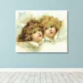  religie, Victoriaans Angels in de wolken Canvas Afdruk (Insitu (Houten vloer))
