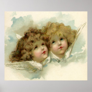  Religie, Victoriaans Angels in de wolken Poster