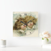  religie, Victoriaans Angels in de wolken Vierkante Klok (Huis)