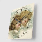  religie, Victoriaans Angels in de wolken Vierkante Klok (Hoek)