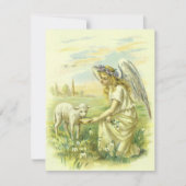 religie, Victoriaans paasengel met Lamb Kaart (Voorkant)