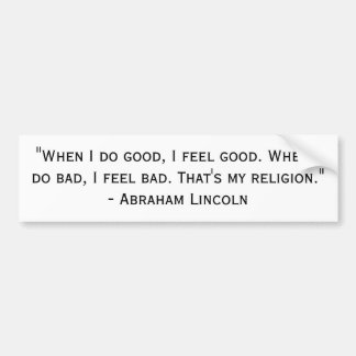 Religie voor Lincoln Bumpersticker