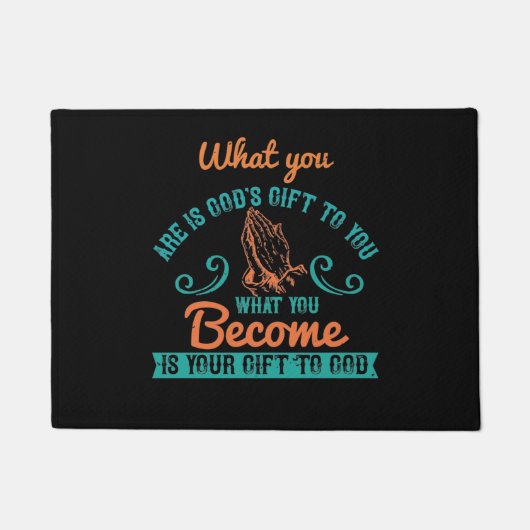 Religie - Wat je bent is Gods cadeautje aan je Deurmat (Voorkant)
