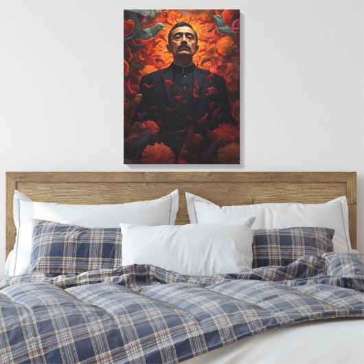 Religiegeschenk Mexico Jesus Malverde Canvas Afdruk (Insitu (Slaapkamer))