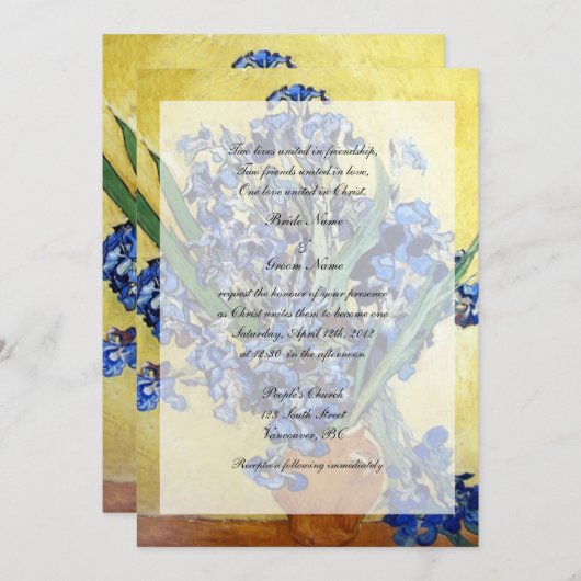 Religies bruiloft. Vincent van Gogh Kaart (Voorkant / Achterkant)