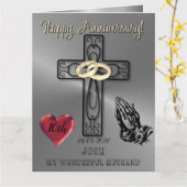 Religies Christelijk Jubileum voor echtgenoot/echt Kaart (Gele Bloem)