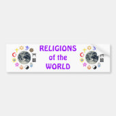 RELIGIES VAN DE WERELD BUMPERSTICKER (Voorkant)