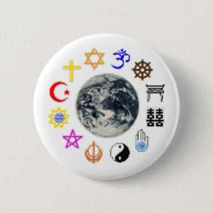 RELIGIES VAN DE WERELD RONDE BUTTON 5,7 CM