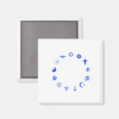 Religies van het World Blue Magneet (Voorkant / Achterkant)